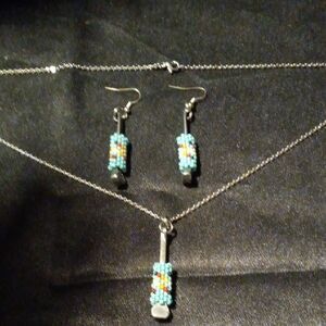 Beaded Necklace and Earring Set